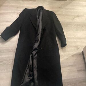 wool, navy blue long trench coat